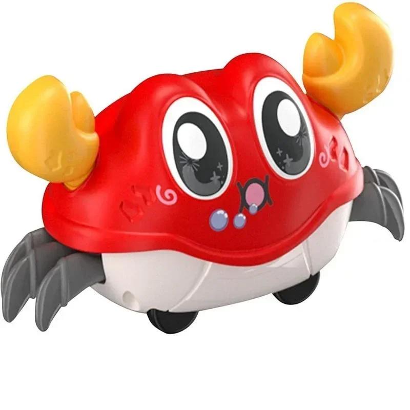 Crawling Crab Tummy Time Walking Dancing Toy Baby Sensory Toys Infant Learning Crawl Gifts Double Force Walking Crawling Toys красный