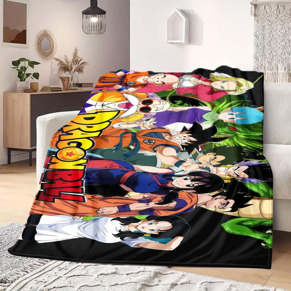 Dragon Ball Z Print Blanket Warm Comfortable Flannel Blanket Suitable for Bedrooms,Sofas, Beds,Chairs,Travel -QIAO18
