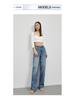 Retro High Waisted Wide Leg Blue Jeans for Women - Slimming and Loose Fit