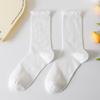 5 Pairs of New Female Spring and Summer Mesh Auricular Rimmed Boneless Pure Cotton Tube Stack Socks