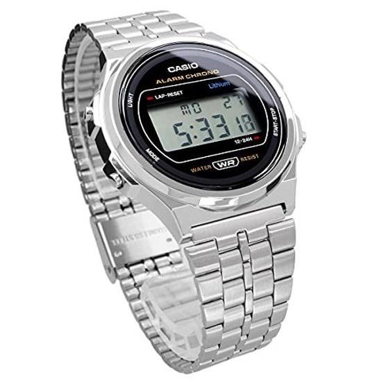 CASIO Standard Vintage Wristwatch Watch Unisex Classic Quartz Digital Metal Silver Black A171WE-1A