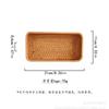 Handwoven Rattan Storage Basket Square Wicker Tray Picnic Basket Bread Food Plate Fruit Cake Sundries Box Kitchen Decoration