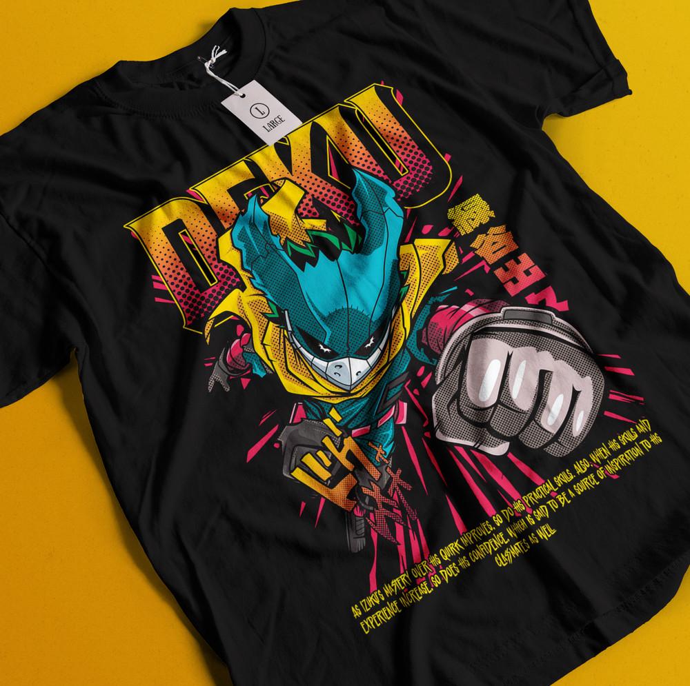 

Deku T-Shirt My Hero Academia Bakugo Katsuki Tee Anime Midoriya Dabi Shoto Shirt L