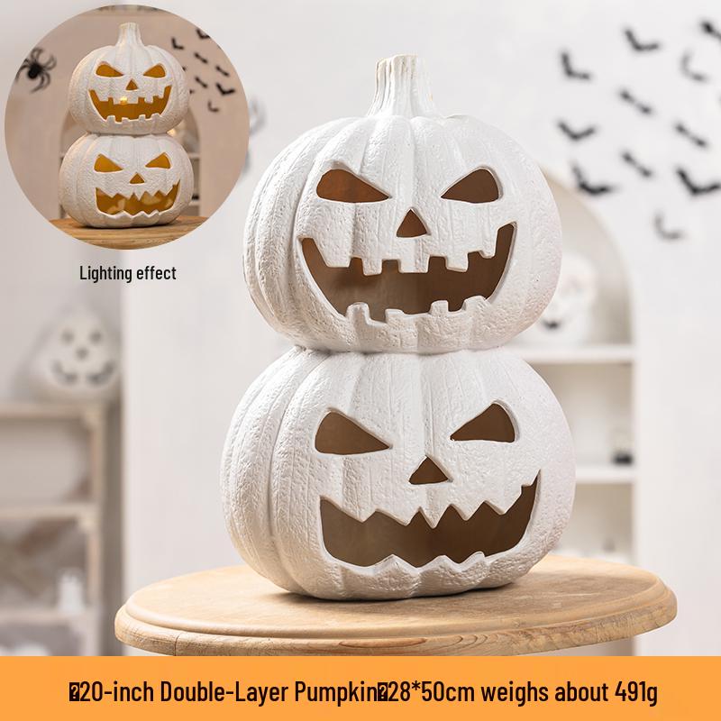 Luminous White Pumpkin Lantern: Large Halloween Decoration for Shopping Malls & Theme Events