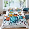 Drum Kit Comforter Cover Music Bedding Set for Boys Girls Musical Duvet Cover Popstar Party Bedding Set 2Pcs and Pillowcase75*50