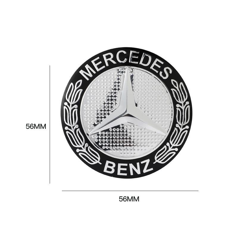 CRU1 4Pcs 56mm Car Emblem Auto Wheel Center Hub Caps Decal Accessories For Mercedes Benz B/C/E/S Class A Class C200L GLC GLK