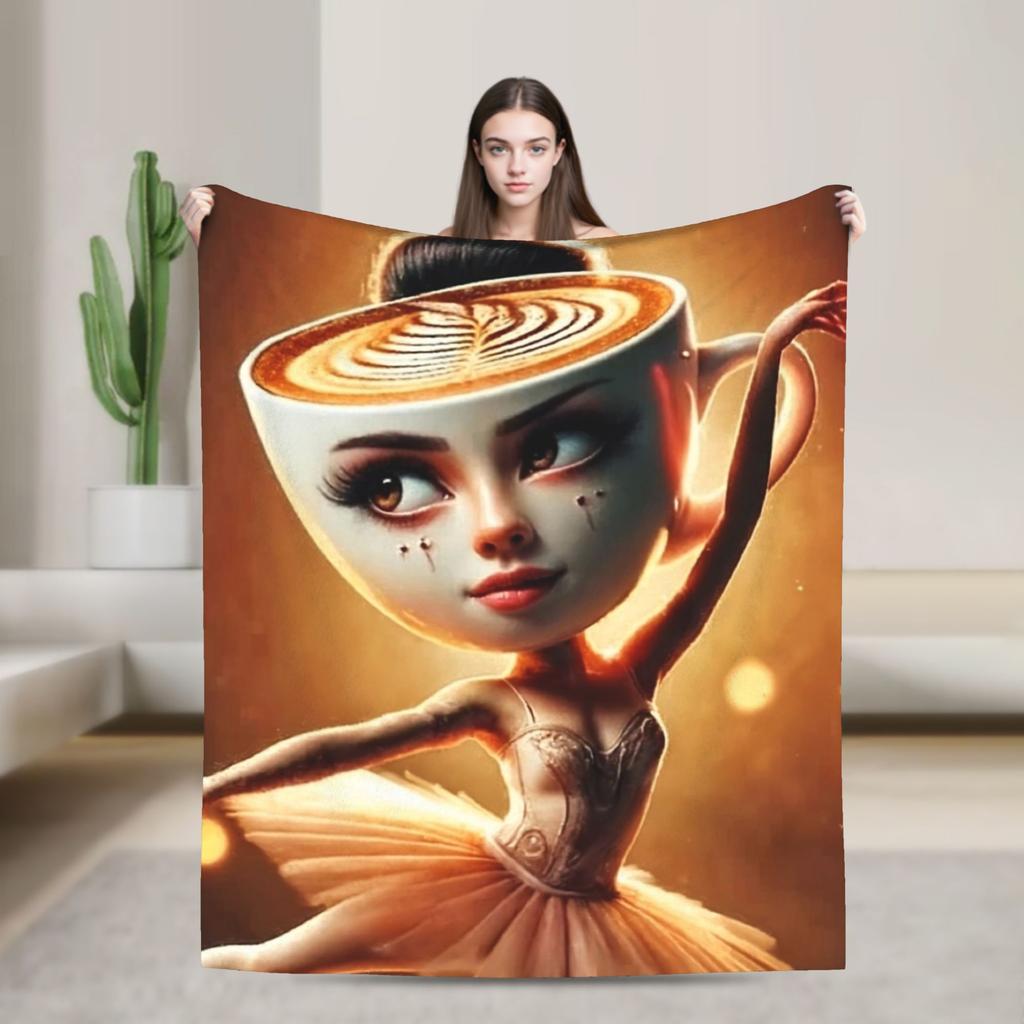 Italian Brainrot Animals Blanket Cappuccino Assassino Fleece Awesome Soft Throw Blankets for Home Winter