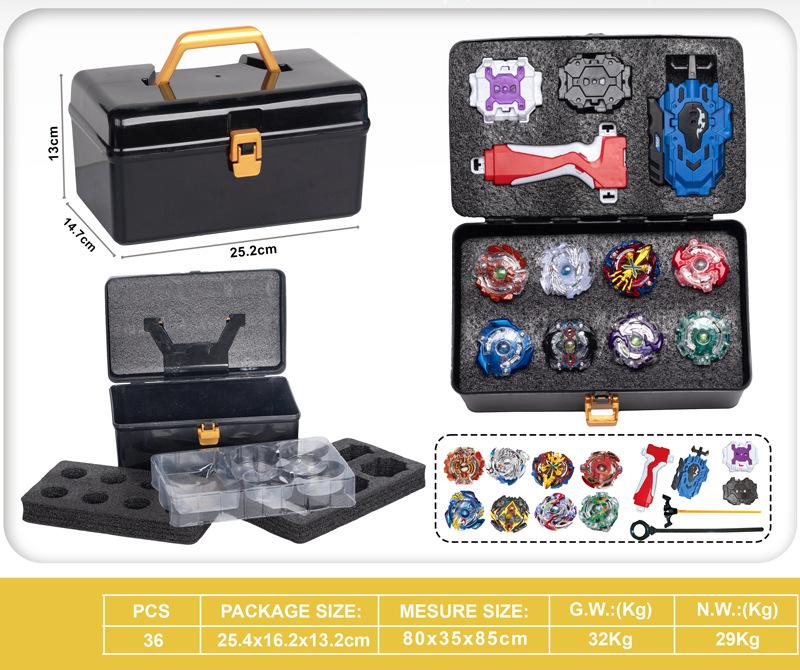 

Игрушка Взрывной Гироскоп Взрывной Гироскоп Набор для Атаки с Ящиком для Инструментов Двусторонний Запускатель Боевая Арена Дети