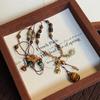 Tiger Eye Teardrop Beaded Necklace - Ethnic Style Retro Sweater Chain, Light Luxury High-End Accessory
