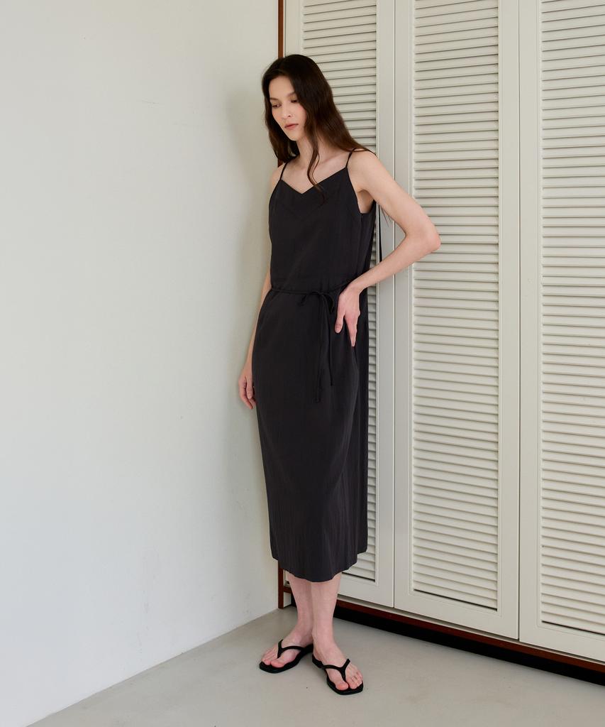 The Ello Tie Strap Dress (Black)