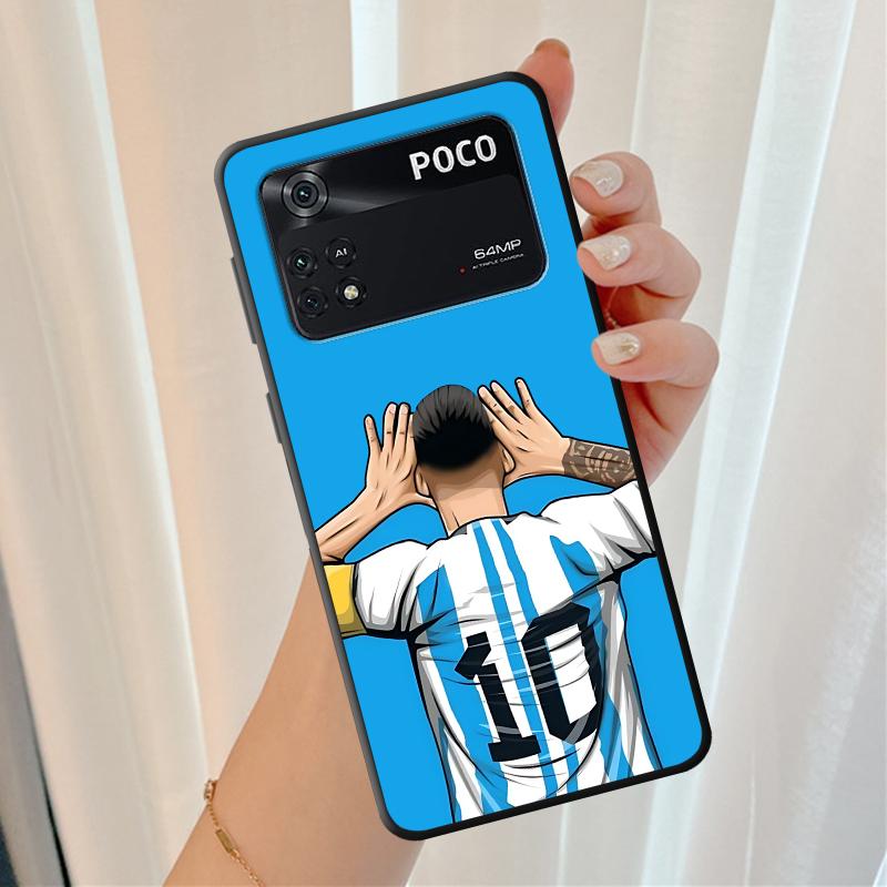 Phone Case for Poco X7 C71 X4 Pro M5s M7 M3 M4 Pro C40 C50 X3 NFC F3 F7 C75 X5 C51 C61 Soft Cover Football Star Numbers