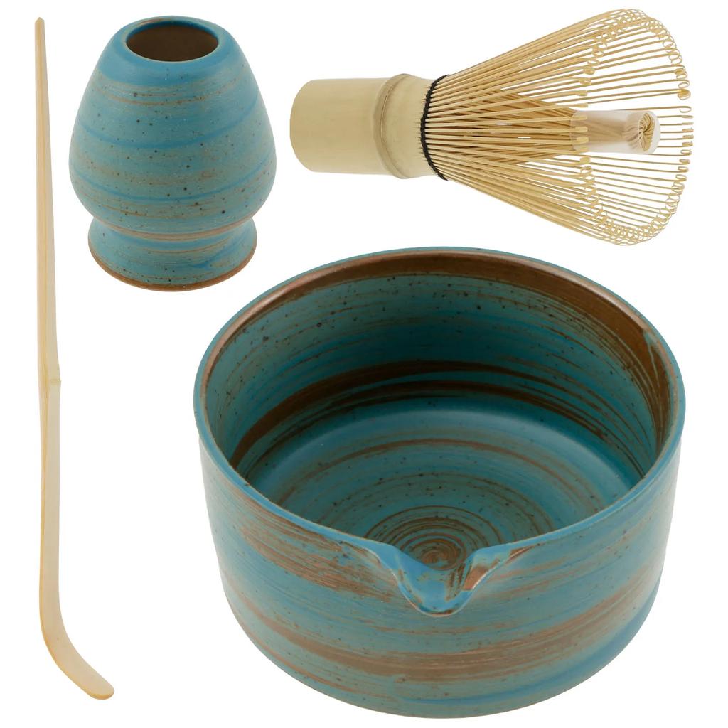 Set Matcha Japonez 4 Piese Set de Ceai Matcha Tradițional Set de Teluri Matcha Reutilizabile Kit Elegant de Începător Matcha pentru Iubitorii de Ceai