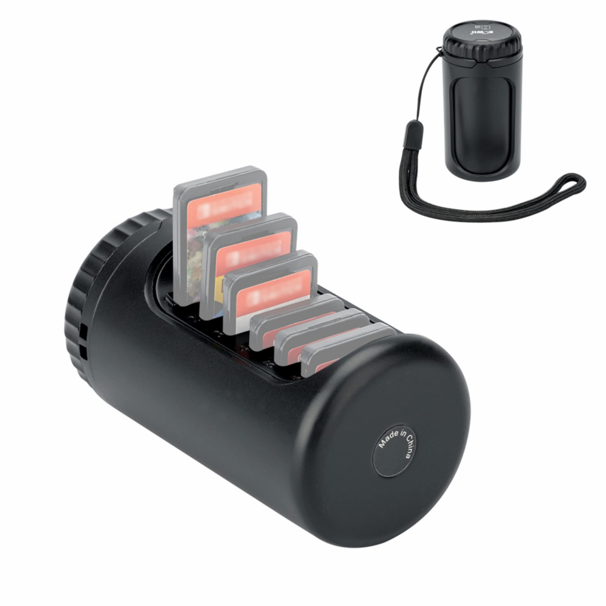 

Мягкий чехол KIWIFOTOS для хранения 6 чехлов для Switch, 2 Micro с ремешком Switch, + карт SD/TF, брызгозащищенный, пылезащищенный, устойчивый к давлению, ударопрочный, чёрный