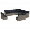 VidaXL Garden Lounge Set with Cushions 12 Pcs, Patio Sofas, Outdoor Furniture Set, Modern, Grey 3218421