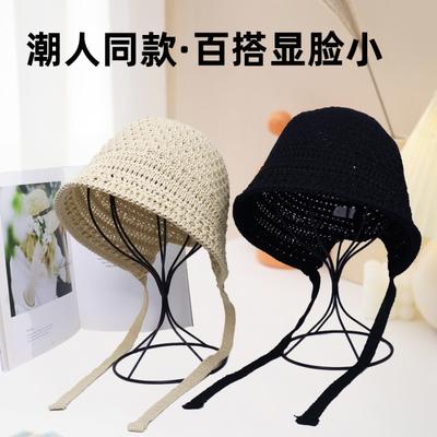 Wind Female Summer Hollow Breathable Outdoor Vacation Leisure Hat Versatile Face Small Straw Dome