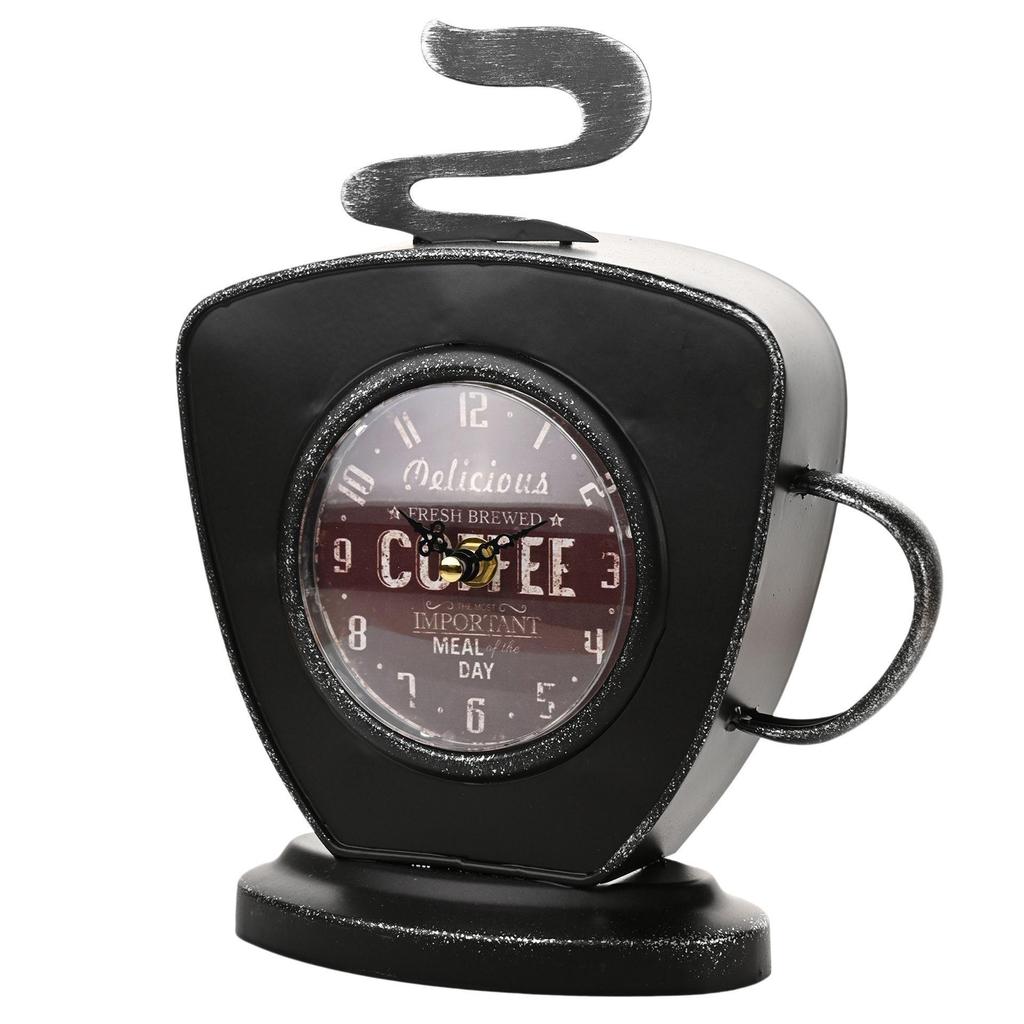 Hometime Metal Mantel Clock - Coffee Cup