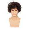 Synthetic Short Curly Wig for Men Blonde Hair Wigs with Bangs Stylish Mens Wig Ombre Heat Resistant Daily Use