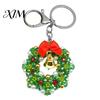 Handcrafted Keychain Handmade Christmas Beaded Keychain, Xmas Tree Wreath Gift Box Bell Key Ring Santa Keyring, Backpack Hanging Decor for Party