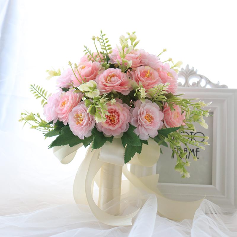 Korean Style Bridal Bouquet for Weddings - Artificial Flower Ball for Bridesmaids & Photo Props