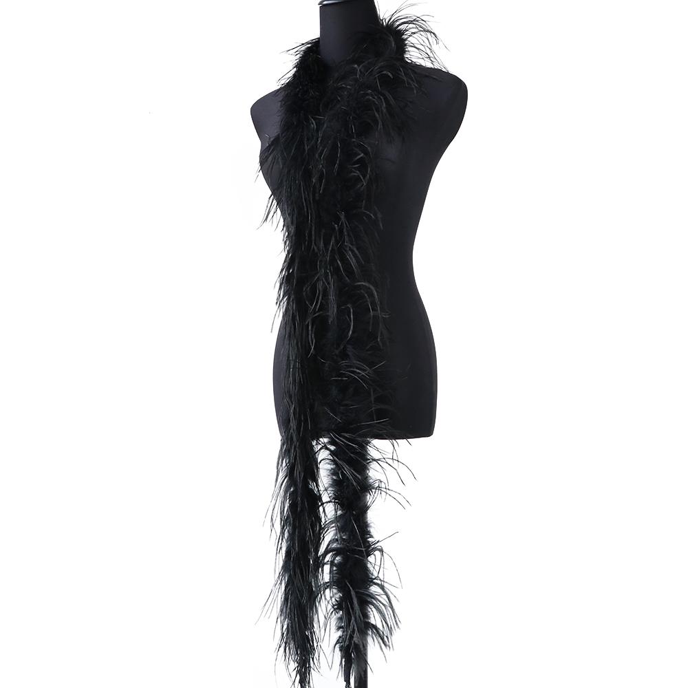 1Ply Ostrich Feather Boa Long High Quality Ostrich Feather Scarf Trims for Party Halloween Clothing Decoration Shawl 2 Meters