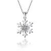 925 Sterling Silver Exquisite Fashion Snowflake Zircon Necklace Birthday Anniversary Date Party Gift