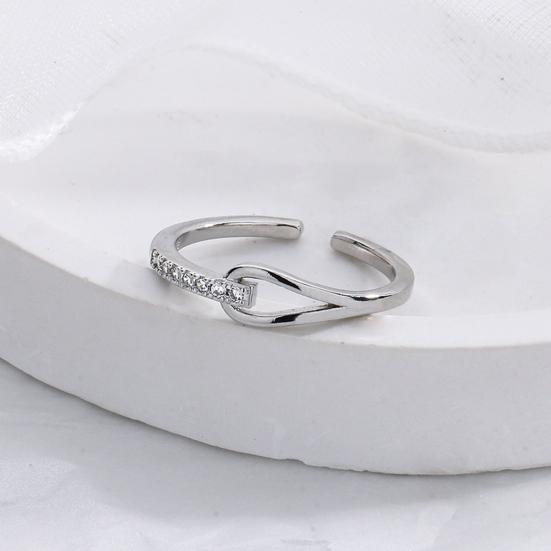 Women Ring Hollow Out Japan Korean Style Shiny Rhinetones Finger Ring for Wedding Party Banquet