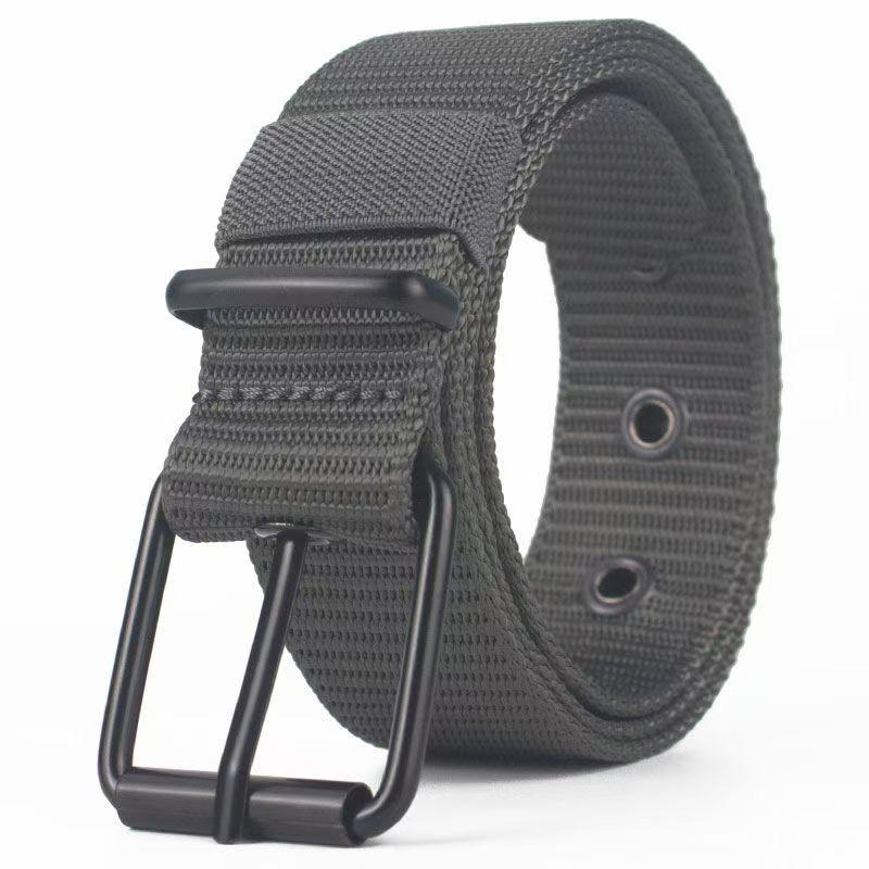 Curea Canvas pentru Bărbați cu Cataramă cu Pini din Nailon - Versatilă, Durabilă, Lungime Extinsă pentru Utilizare Denim sau Militară