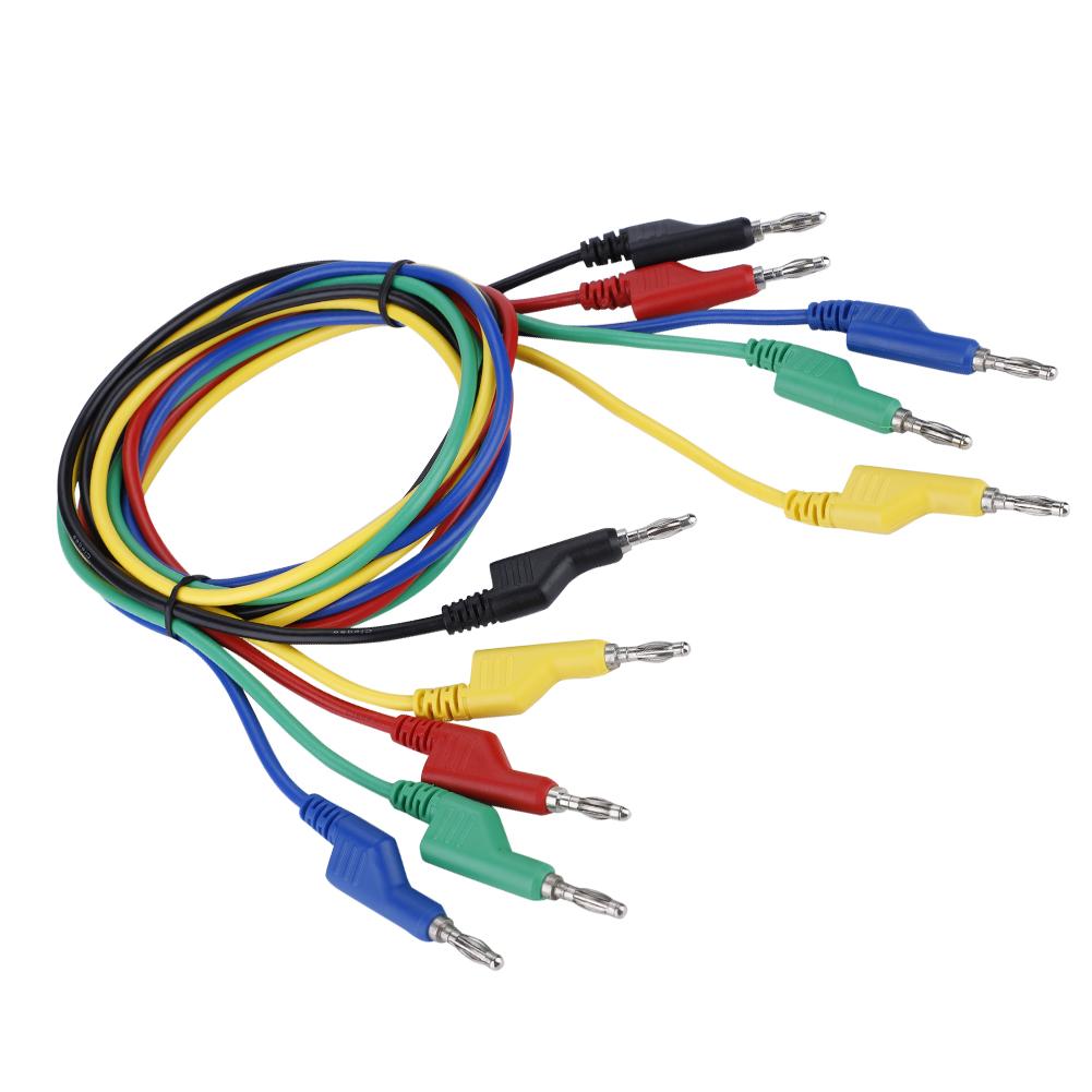 5pcs P1036 High Voltage Double Headed 1M 4mm Banana Plug Cable Test s For Multimeter