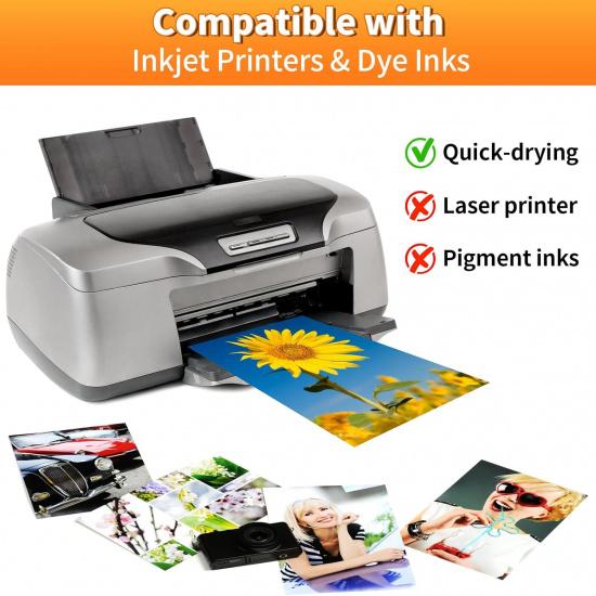 4x6 Glossy Photo Paper, 160 Sheets Picture Paper for Inkjet Printer, 180gsm/48lb