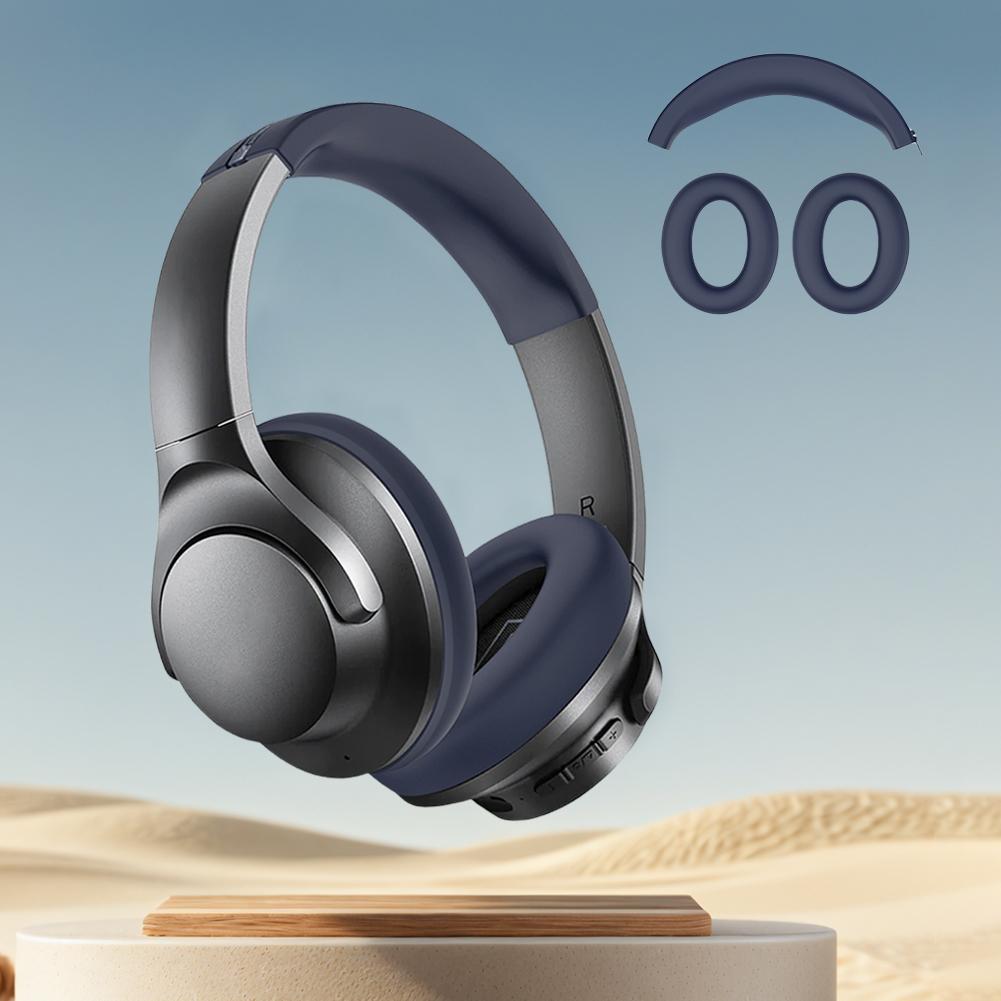 For Anker Soundcore Life Q20i Silicone Earpads Head Beam Zipper Protective Cover Waterproof Headband EarPads Protective Case