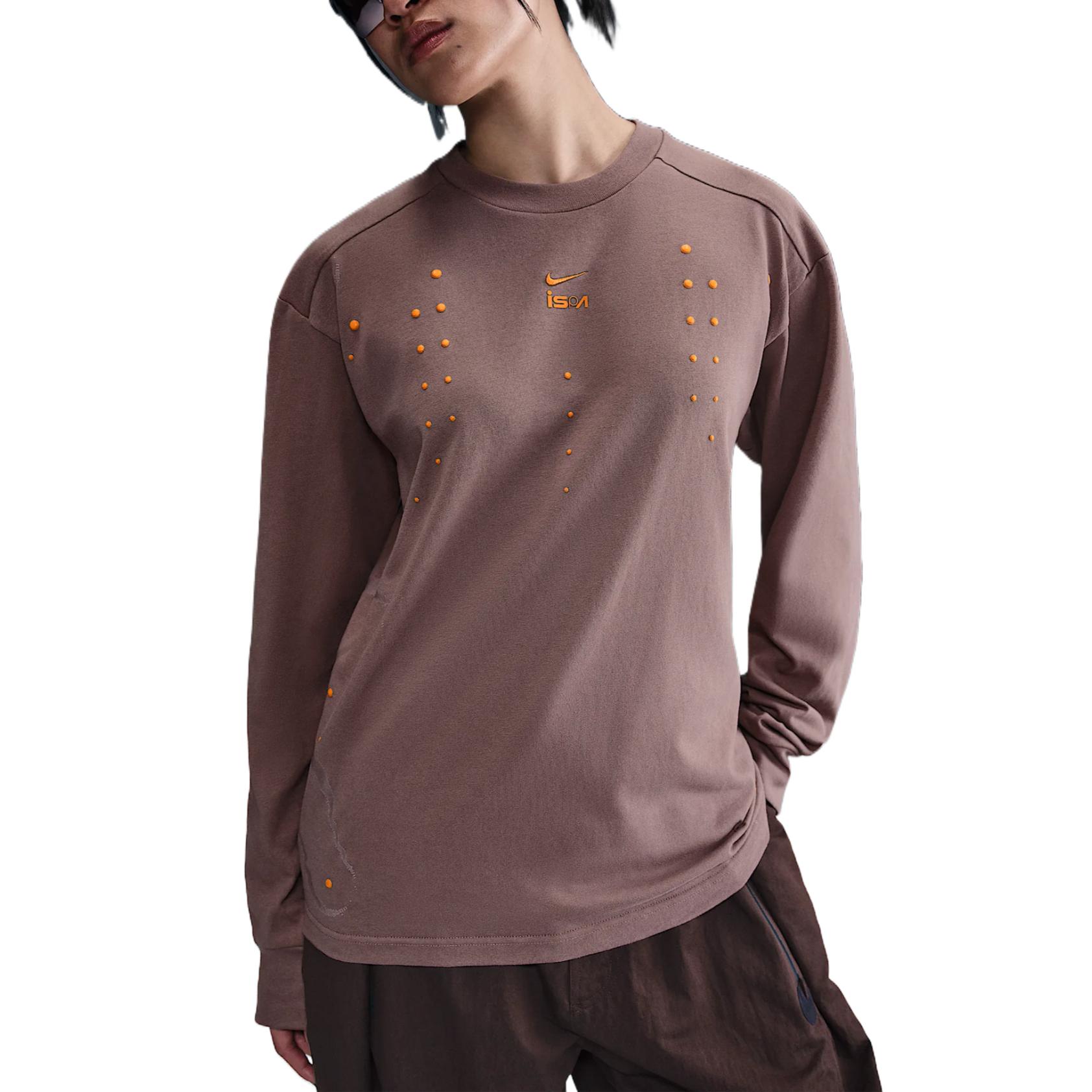 

Nike ISPA SS25 Удобная Модная Приятная к коже Мягкая Футболка с длинным рукавом Унисекс Топы Коричневый HJ9087-208 S