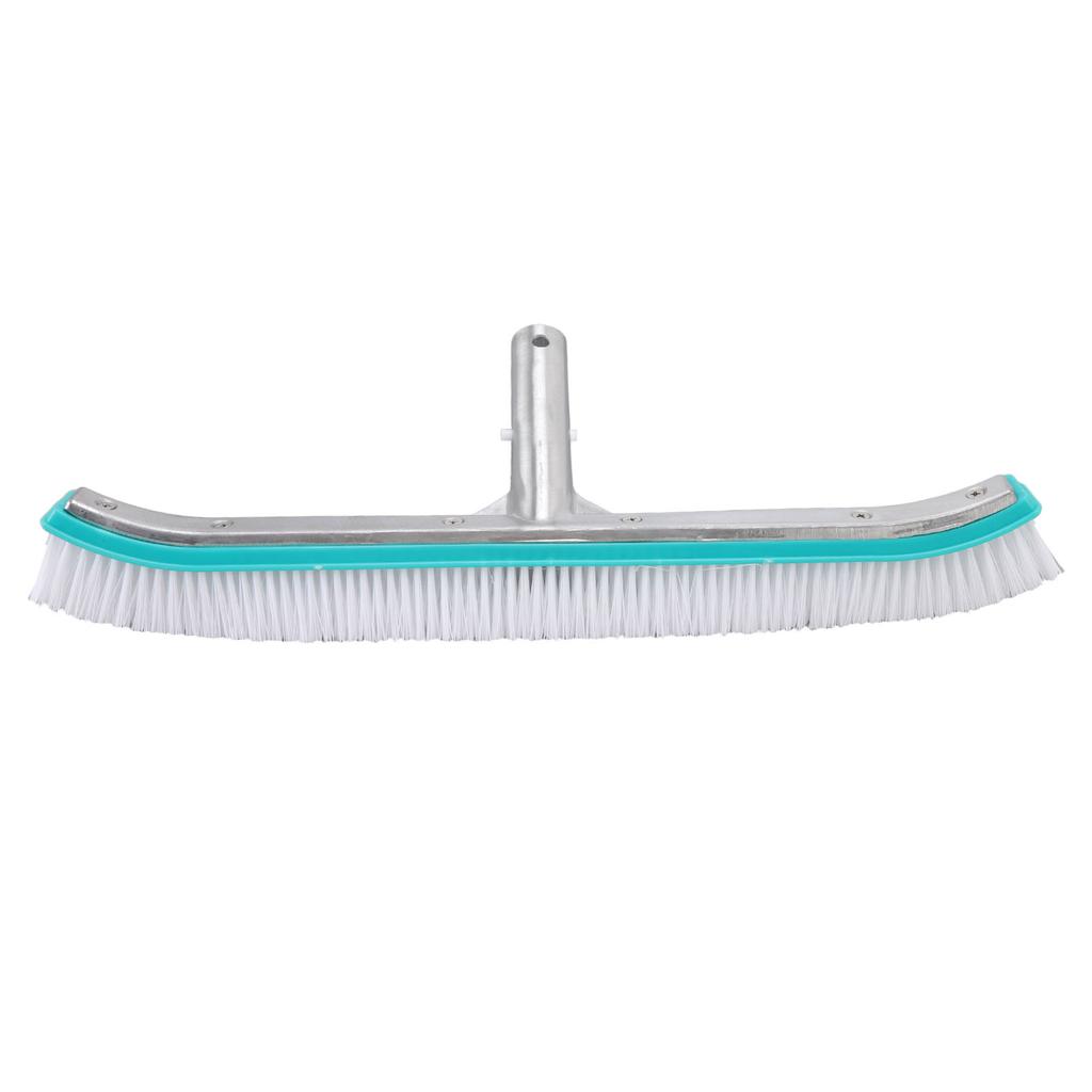 18in Swimming Pool Brush Plastic Nylon Stainless Steel Cleaning Tool for Wall Floor Lake Blue