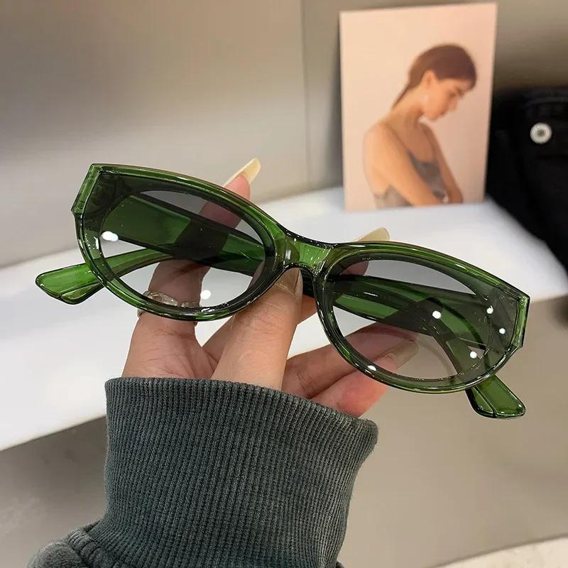 Cat Eye New Oval Sunglasses Personalized Vintage Fashion Trendy Female Shades Popular  Designer Eyewear for Ladies Lentes
