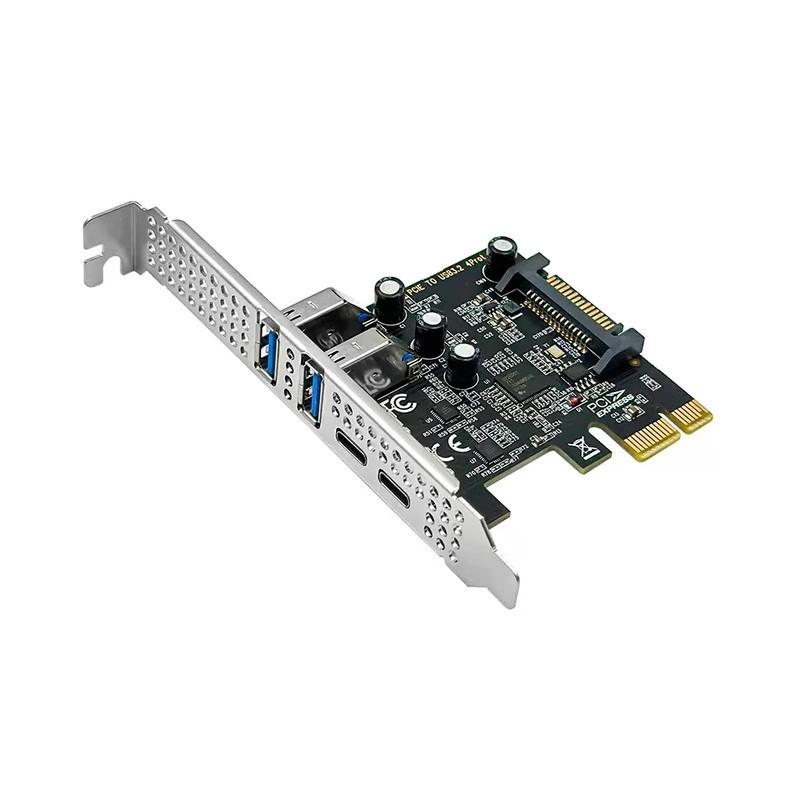 PCIE to USB 3.2 Gen1 5Gbps Expansion Card PCI Express 1x 4X 8X 16X Board 2 USB 2 Type C Extend Adapter for Computer Converter
