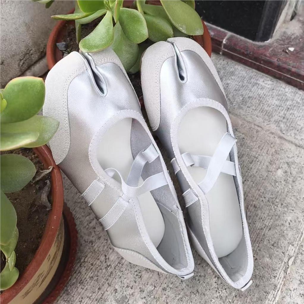 Fashion Cross Strap Tabi Flat Shoes Women Casual Fashion Design Mary Jane Shoes Slip-on Split Toe Ballet Shoes 2025 Summer Elegant New