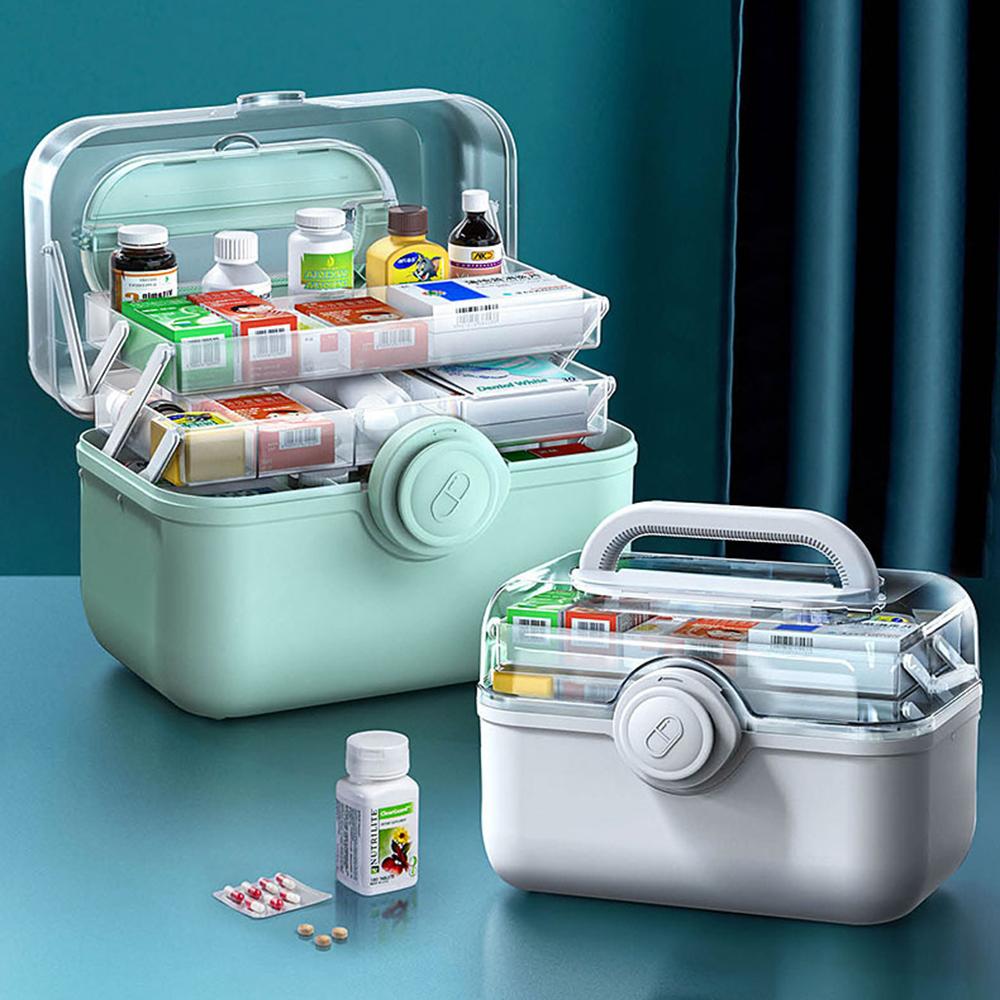 3 Layers Medicine First Aid Kit Super Large Capacity Pill Cases Organizer Family Emergency Pharmacy Storage Container Pill's Box