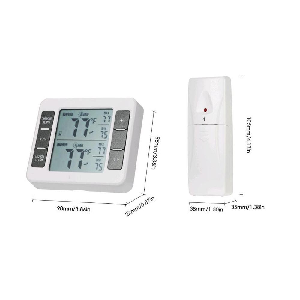 Wireless Indoor/Outdoor Thermometer – Dual Sensor, Electronic, for Home and Refrigerator
