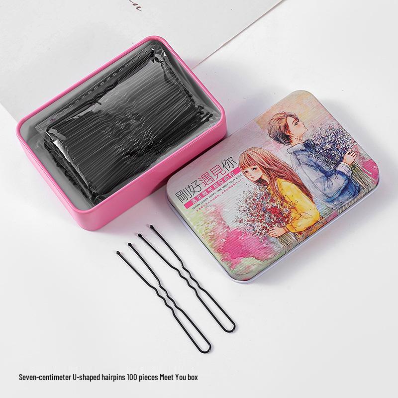 50-200 Pcs Black U-Shaped Bobby Pins & Flat Hair Clips for Hair Styling