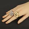 Nidin Fashion Irregular Geometric Smooth Open Rings Adjustable For Women Pig Nose Design Copper Finger Jewelry Accessories Gift