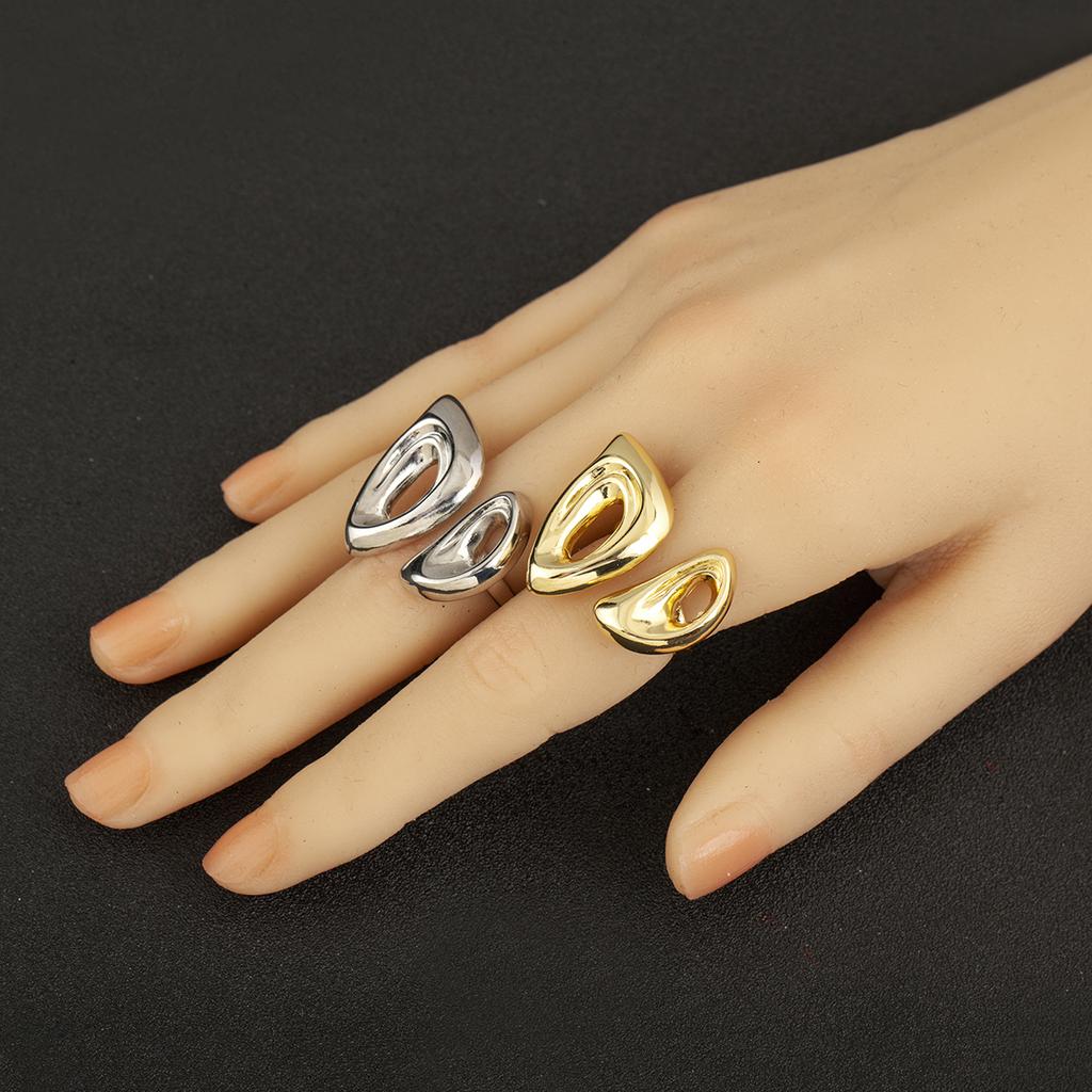 Nidin Fashion Irregular Geometric Smooth Open Rings Adjustable For Women Pig Nose Design Copper Finger Jewelry Accessories Gift