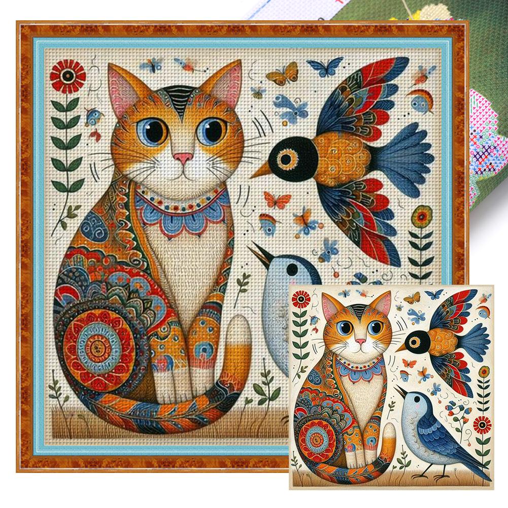 

T0# Полная вышивка Эко-хлопковая нить 11CT Печатный набор для вышивки крестом с изображением животных Искусство 1