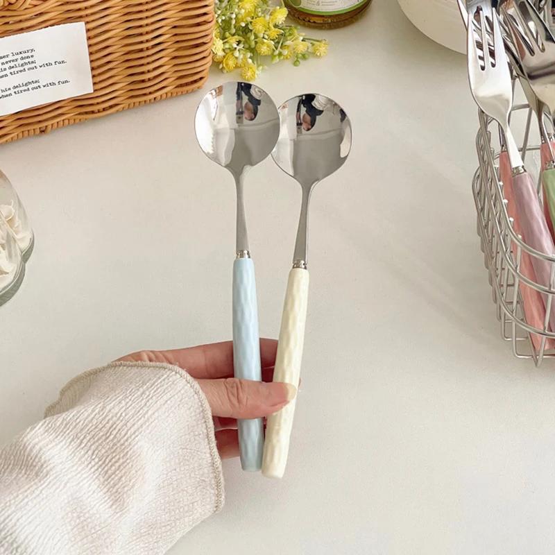 Long Handle Stainless Steel Coffee Spoon Teaspoon for Dessert Ice Cream And Cake - Kitchen Tableware And Gadgets