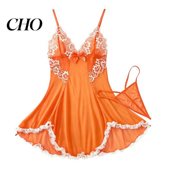 Accattivante Camicia da Notte Taglie Forti Sexy Babydoll per Donna, Scollo a V Pizzo Profondo Camicia da Notte Rete Trasparente Camicia da Notte, Spalline Sottili Chemise Slip Dress