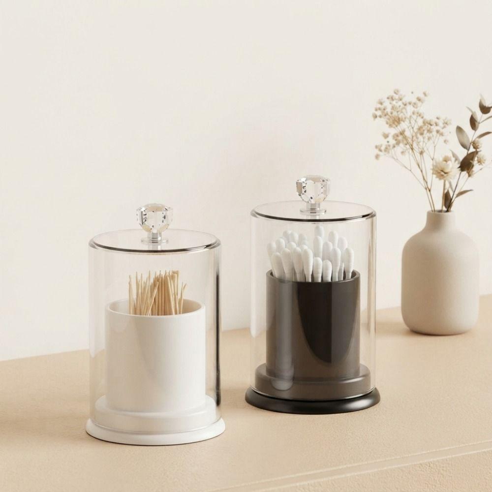 Dust-proof Toothpick Storage Bucket Portable Cotton Swab Storage Box for Living Room