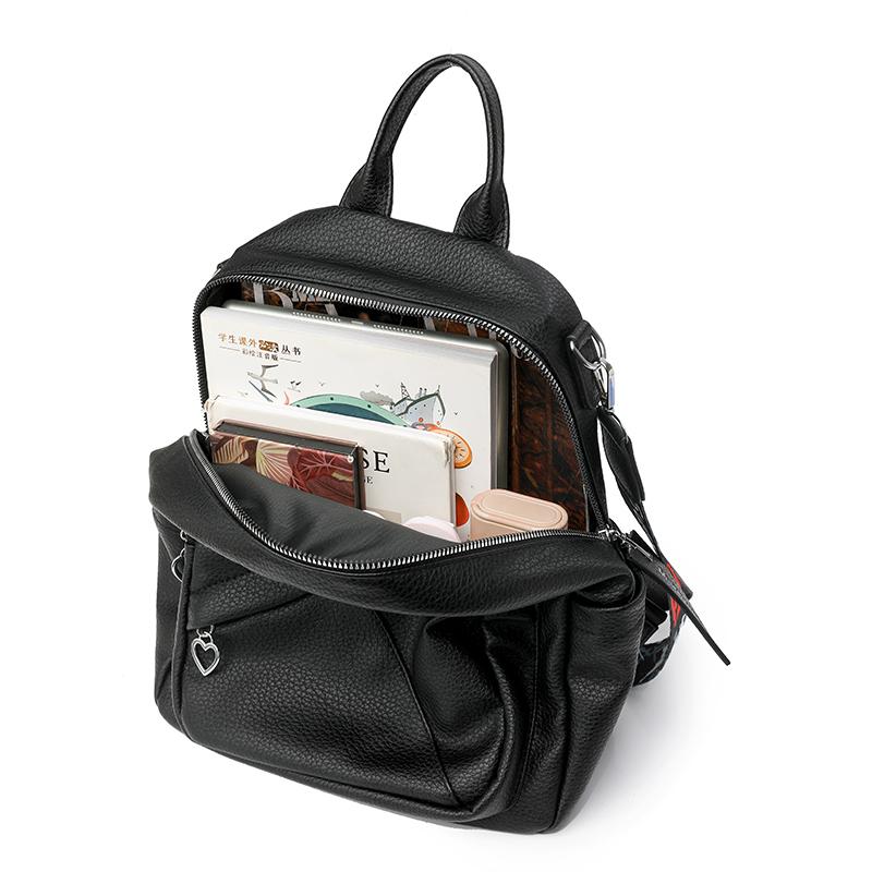 Large Capacity Soft Leather Backpack Women's Multifunctional Shoulder Bag