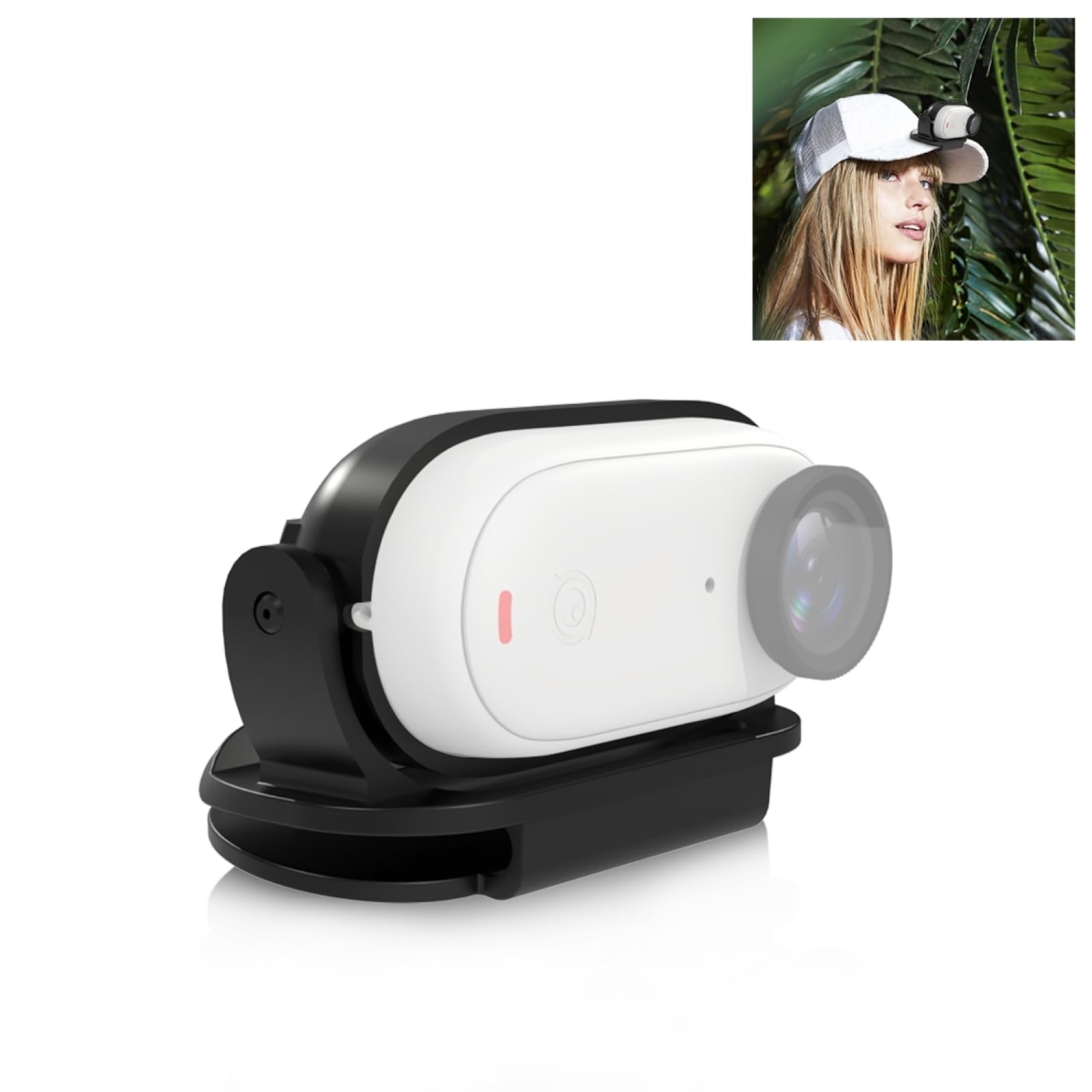 

PULUZ Magnetic Frame Fixed Cap Hat Clip for Insta360 Protective Fixed Bezel Cap Clip Mount GO 3 Accessories Sports Camera Black GO3/GO3S, Clamp, чорний