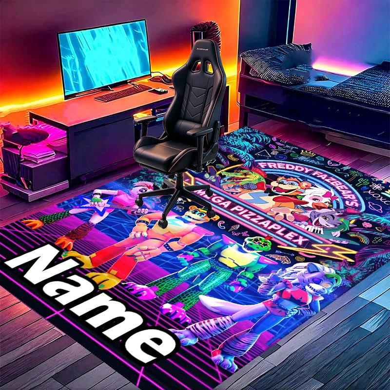 Custom Name Personalized Five Nights at Freddy's Print Carpet, Versatile Home Decor Rug, for Playroom, Apartment, Balcony, Entryway, Hallway Gift