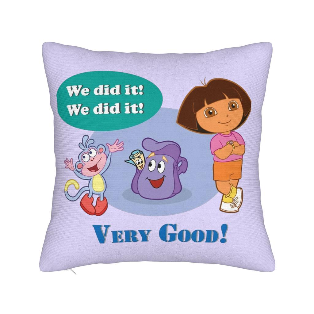 DDoras  and Boots Square Pillowcases Polyester Couch  Cushion Case Creative Decor Pillow Cover 4040