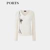 PORTS Women's Silk Cashmere Jacquard Knit Sweater
