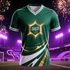 Fashion Saudi Arabia Flag Football Jersey T Shirts Trend Summer National Emblem 3D Printed Sports Tees Loose Breathable Y2k Tops